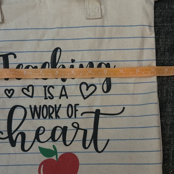 Brand new teaching is a work of heart canvas bag - Picture 3 of 7